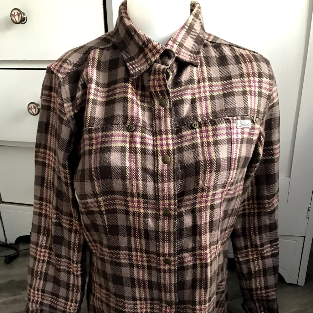 Woolrich Sawyer Coco Bean Plaid Flannel Shirt M